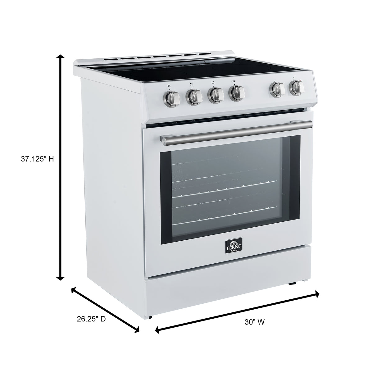 FORNO Premium 2 Pieces Kitchen Bundle - Forno Leonardo Espresso 30-Inch Slide-In White Induction Range,  Forno Gallipoli Espresso 30-Inch White French Door Refrigerator - FBDL-014-10CAUS
