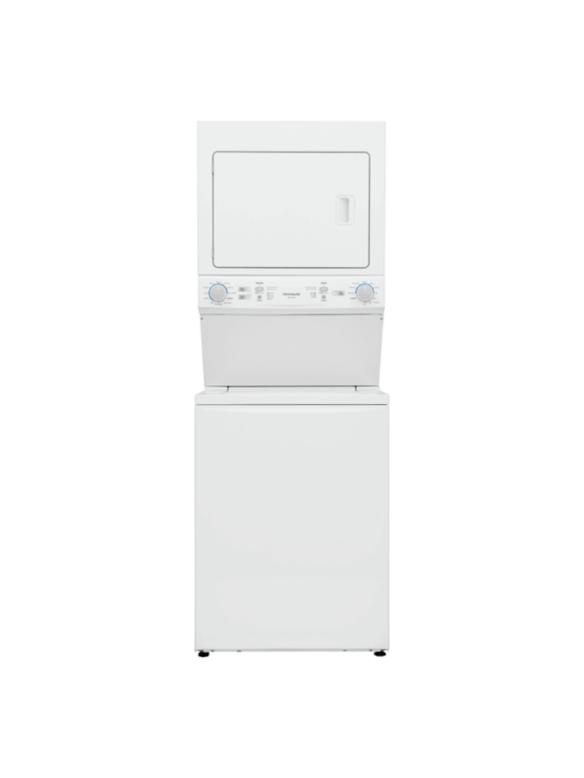 Frigidaire - 3.9 cu. ft. Washer and 5.5 cu. ft. Dryer Electric Long Vent Stacked Laundry Center in White
