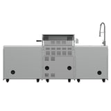 FORNO Bulnes 30-Inch BBQ, 60,000 BTU, 3 Burners with Sear & Rotisserie Infrared Burners, Stainless Steel Outdoor Kitchen with 1.8 cu.ft. Beverage Center & White Sintered Stone Countertops