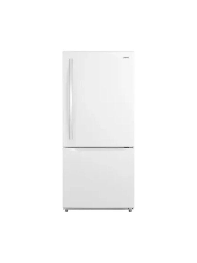 Frigidaire - 30 in. 19 Cu. Ft. Standard-Depth Garage Ready Bottom Freezer Refrigerator in White, Energy Star