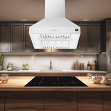 Forno Coppito 30-Inch Island Range Hood, Stainless Steel, LED Lighting, Adjustable Fan Speeds