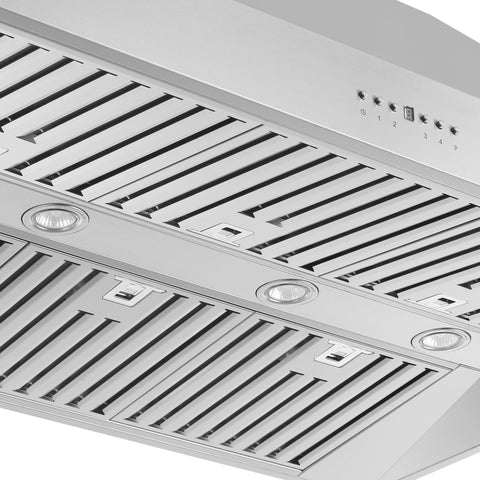 Forno Coppito 48-Inch Island Range Hood, Stainless Steel, LED Lighting, Adjustable Fan Speeds