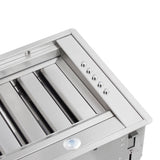 Forno Frassanito 48-Inch Recessed Range Hood, Stainless Steel Baffle Filters, LED Lighting