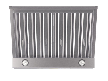 Forno Palazzo 30-Inch Wall Mounted Range Hood, Stainless Steel, Heavy Duty Baffle Filters, Remote Control