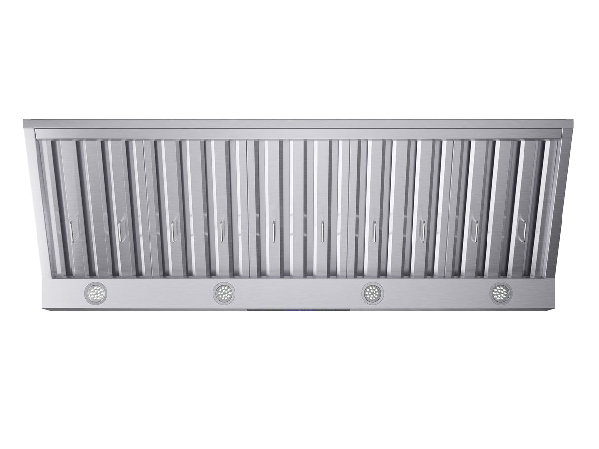 Forno Palazzo 60-Inch Wall Mounted Range Hood, Stainless Steel, Heavy Duty Baffle Filters, Remote Control