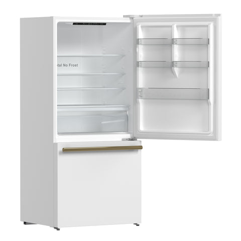 Forno Milano Espresso 31-Inch Bottom Freezer Refrigerator, White, 17.2 cu.ft Capacity, Energy Efficient