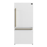 Forno Milano 2-Piece 62-Inch Freestanding Dual Bottom Freezer Refrigerator, White – 34.4 cu.ft, Touch Control, Ice Maker