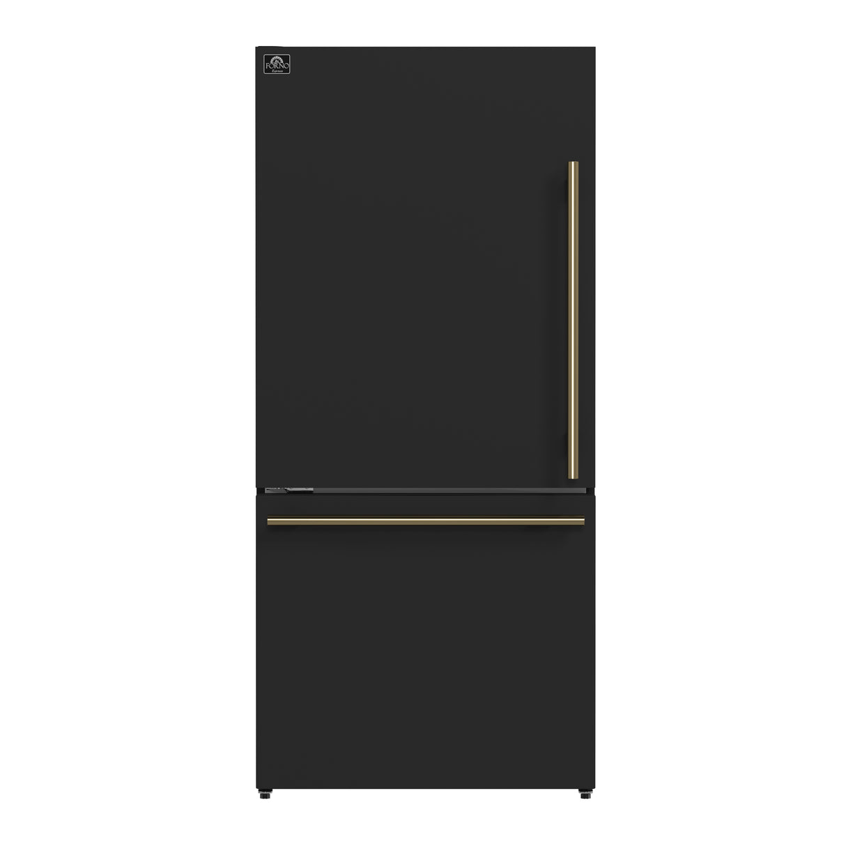 Forno Milano 2-Piece 62-Inch Freestanding Dual Bottom Freezer Refrigerator in Black – 34.4 cu.ft, Touch Control, Ice Maker