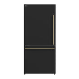 Forno Milano 2-Piece 62-Inch Freestanding Dual Bottom Freezer Refrigerator in Black – 34.4 cu.ft, Touch Control, Ice Maker