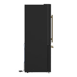 Forno Milano 2-Piece 62-Inch Freestanding Dual Bottom Freezer Refrigerator in Black – 34.4 cu.ft, Touch Control, Ice Maker