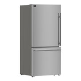 Forno Milano Espresso 31-Inch Stainless Steel Bottom Freezer Refrigerator, 17.2 cu.ft., Built-In Ice Maker, ENERGY STAR
