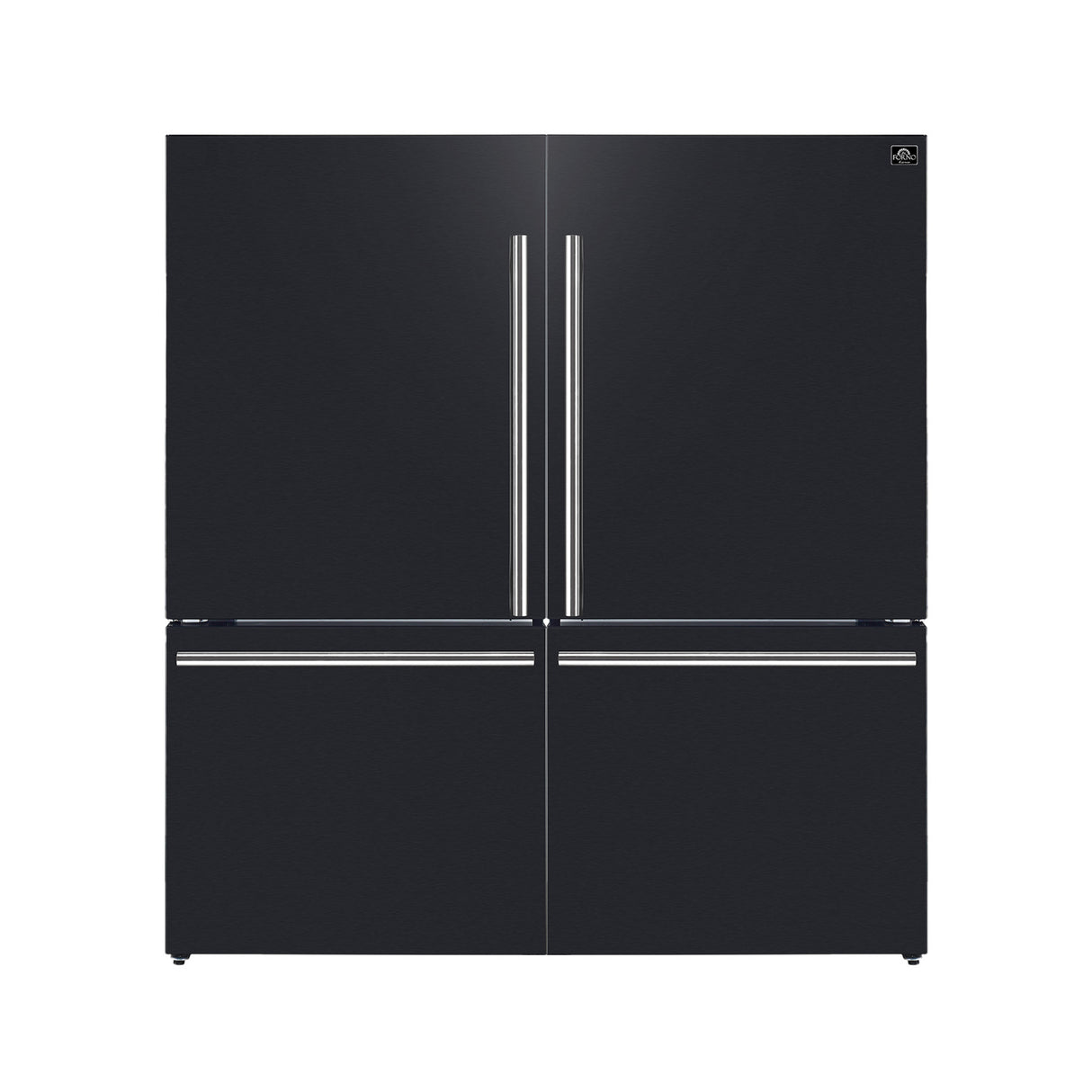 Forno Milano 2-Piece 62-Inch Freestanding Dual Bottom Freezer Refrigerator in Black – 34.4 cu.ft, Touch Control, Ice Maker