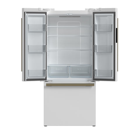 FORNO Premium 2 Pieces Kitchen Bundle - Forno Leonardo Espresso 30-Inch Slide-In White Induction Range,  Forno Gallipoli Espresso 30-Inch White French Door Refrigerator - FBDL-014-10CAUS