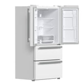 FORNO Premium 2 Pieces Kitchen Bundle - Leonardo Espresso 30-Inch White Electric Range, Moena Espresso 36-Inch White French Door Refrigerator