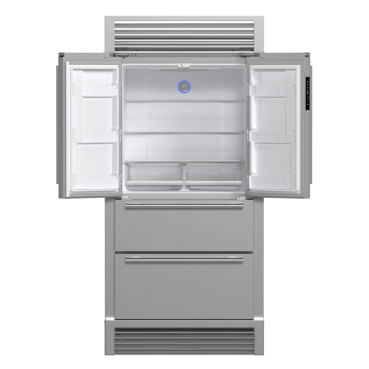 Forno Moena 40-Inch French Door Refrigerator, Stainless Steel, 19.2 cu.ft, Decorative Grill, ENERGY STAR Certified
