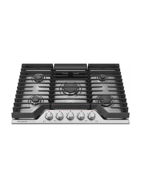 Frigidaire - Gallery 30 in. Gas Cooktop in Stainless Steel with 5-Burners, including Quick Boil and Simmer Burner
