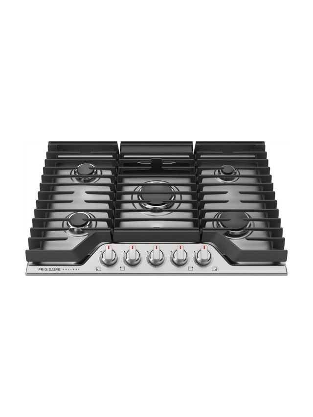 Frigidaire - Gallery 30 in. Gas Cooktop in Stainless Steel with 5-Burners, including Quick Boil and Simmer Burner
