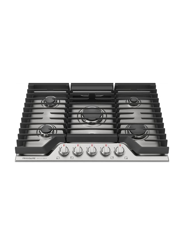Frigidaire - Gallery 30 in. Gas Cooktop in Stainless Steel with 5-Burner Elements, including Quick Boil and Simmer Burner