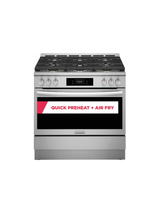 Frigidaire - Gallery 36 in. 6-Burner Slide-In Dual Fuel Range in Stainless Steel with Total Convection and Air Fry