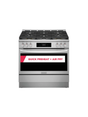 Frigidaire - Gallery 36 in. 6-Burner Slide-In Dual Fuel Range in Stainless Steel with Total Convection and Air Fry