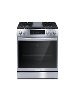 Frigidaire - Gallery 30 in. 6 cu. ft. 5 Burner Slide-In Gas Range with Total Convection and Air Fry, Smudge Proof Stainless Steel