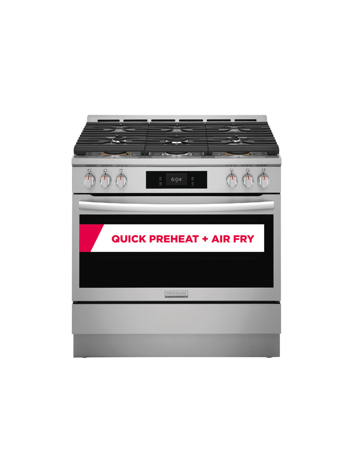 Frigidaire - Gallery 36 in. 6-Burner Slide-In Gas Range in Stainless Steel with Total Convection and Air Fry
