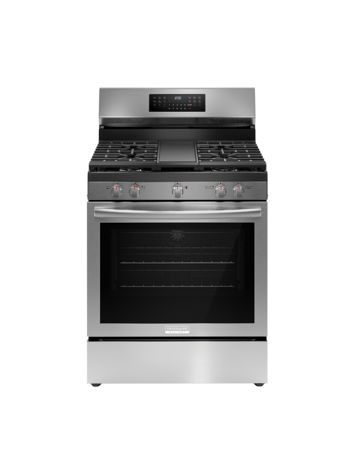 Frigidaire - Gallery 30 in. 5 Burner Freestanding Gas Range in Stainless Steel with True Convection and Air Fry
