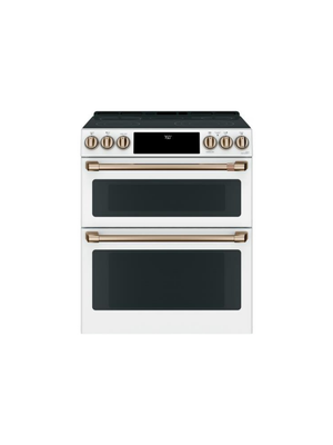 GE Cafe - 30 in. 4 Burner Element Smart Slide-In Electric Range in Matte White with True Convection, Air Fry