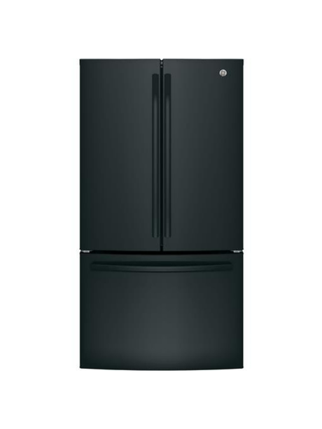 GE - 27 cu. ft. French Door Refrigerator in Black with Internal Dispenser, ENERGY STAR
