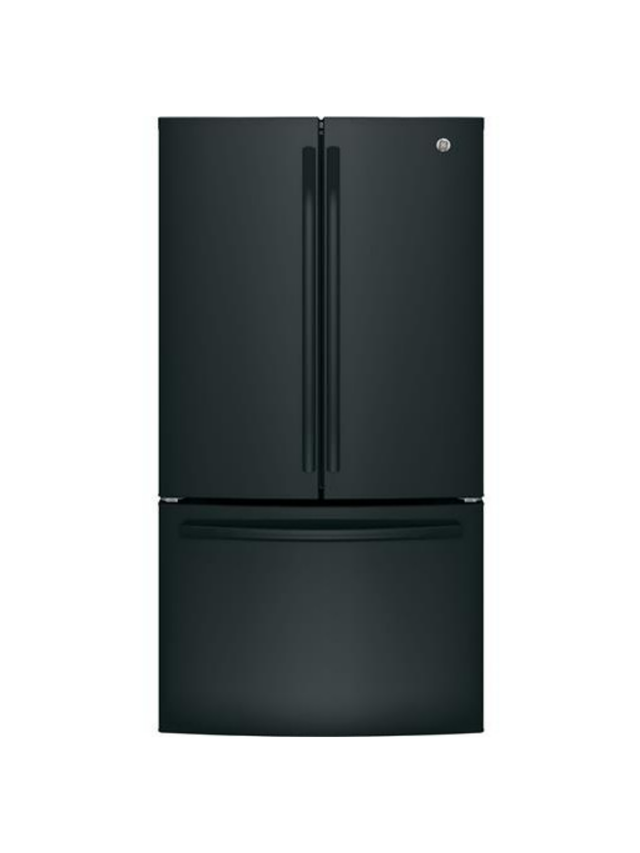 GE - 27 cu. ft. French Door Refrigerator in Black with Internal Dispenser, ENERGY STAR
