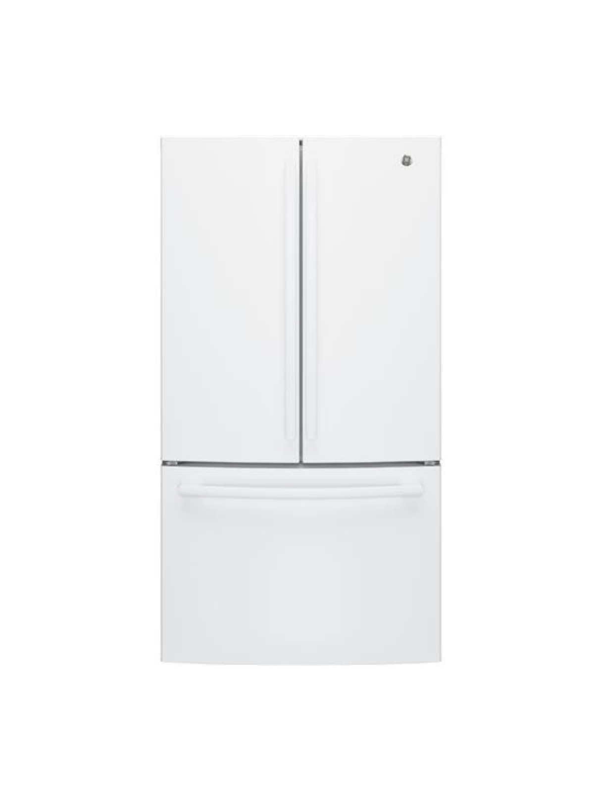 GE - 27 cu. ft. French Door Refrigerator in White with Internal Dispenser, ENERGY STAR
