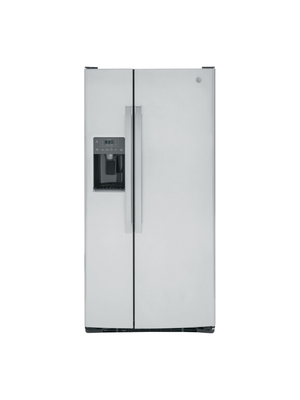 GE - 23.0 cu. ft. Side by Side Refrigerator in Fingerprint Resistant Stainless Steel, Standard Depth
