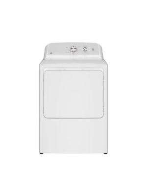 GE - 7.2 cu. ft. vented Gas Dryer in White with Auto Dry and 120ft Venting