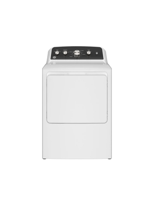GE - 7.2 cu. ft. vented Electric Dryer in White with Auto Dry and Extended Tumble