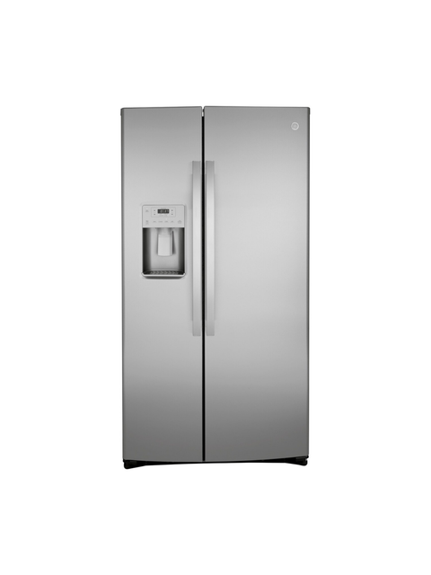 GE - 21.8 cu. ft. Side by Side Refrigerator in Fingerprint Resistant Stainless Steel, Counter Depth