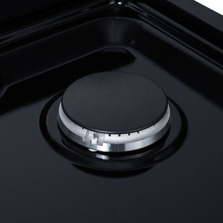 Valente 36" Gas Cooktop in Black, 6 Sealed burners, 71,000 BUT Output, 1 Antique Brass Dual-Ring Burner, Continuous Cast Iron Grates