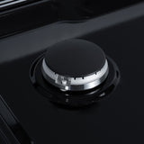 Valente 48" Gas Cooktop in White, 8 Sealed burners, 94,000 BUT Output, 2 Antique Brass Dual-Ring Burners, Continuous Cast Iron Grates