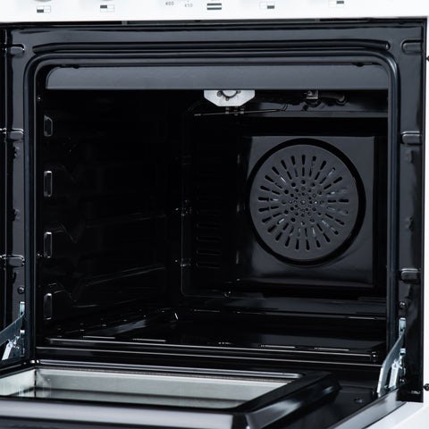 Forno Breno 24 Inch Freestanding Gas Range in White with Antique Brass, Compact Design