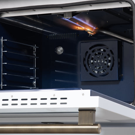 Forno Massimo 30-Inch Black Freestanding Gas Range, 5 Burners, True Convection Oven