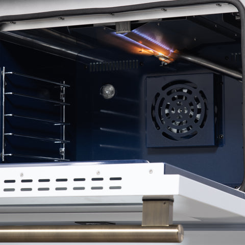 Forno Massimo 30-Inch Black Freestanding Gas Range, 5 Burners, True Convection Oven