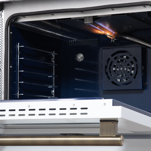 Forno Massimo 30-Inch White Freestanding Gas Range, 5 Burners, True Convection Oven