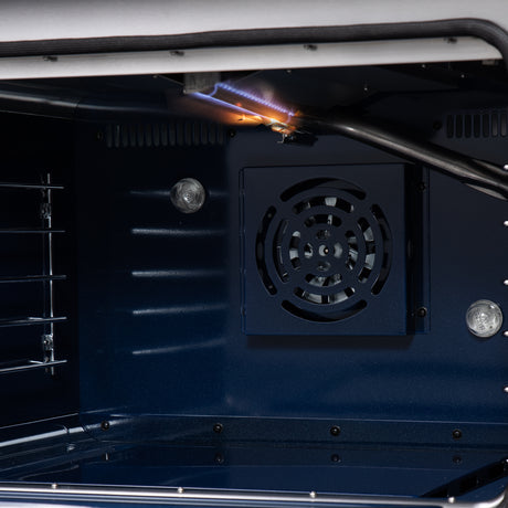 Forno Massimo 48-Inch Black Freestanding Gas Range, 8 Burners, True Convection Oven