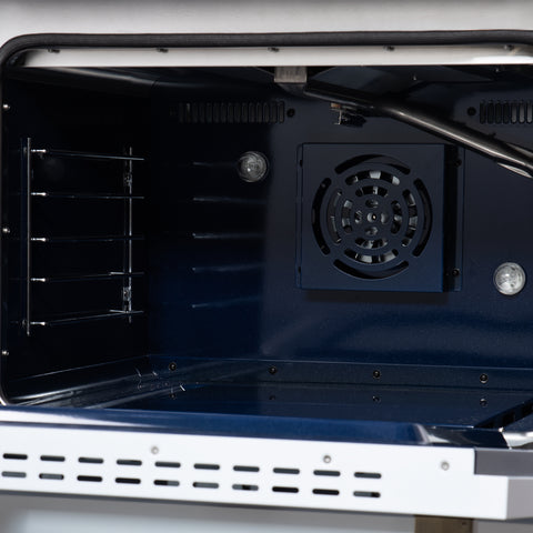 Forno Massimo 48-Inch White Freestanding Gas Range, 8 Burners, True Convection Oven