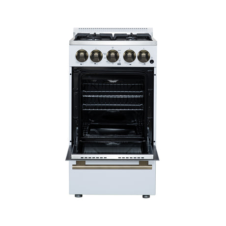 Forno Lamazze 20 Inch Freestanding Gas Range in White, Compact Design