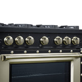 Valente 36" Gas Range in Black, 6 Sealed Burnes, 71 000 BTU Cooktop Output , 5.2 Cu.Ft. convection Oven, Telescopic Racks