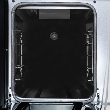 Valente 48" Gas Range in Black, 8 Sealed Burnes, 94 000 BTU Cooktop Output, 6.7 Cu.Ft. Double Oven, Telescopic Racks