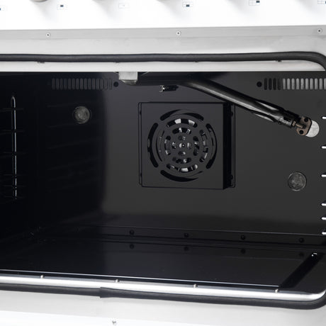 Forno Galiano 36-inch French Door Gas Range White and Antique Brass Design, 6 Sealed Burners 83,000 BTU, 5.36 cu.ft. Convection Oven