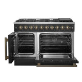 Forno Galiano 48" Freestanding French Door Gas Range in Black