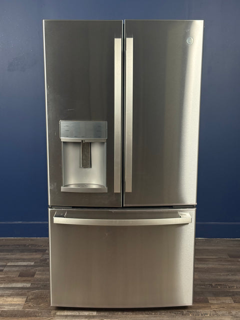GE Profile - Profile 22.1 cu. ft. French Door Refrigerator with Hands-Free Autofill in Stainless Steel, Counter Depth
