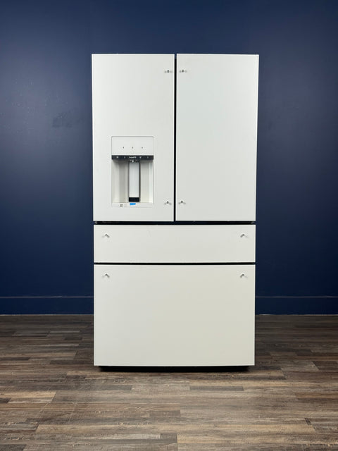 GE Cafe - 27.8 cu. ft. Smart 4- Door French Door Refrigerator with Convertible Middle Drawer in Matte White, Autofill Dispenser